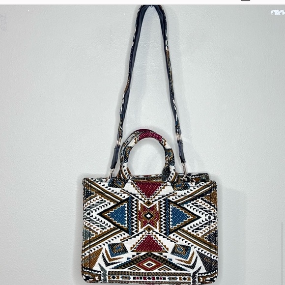 Zara Multicolor Geometric Pattern Bag - Picture 2 of 13